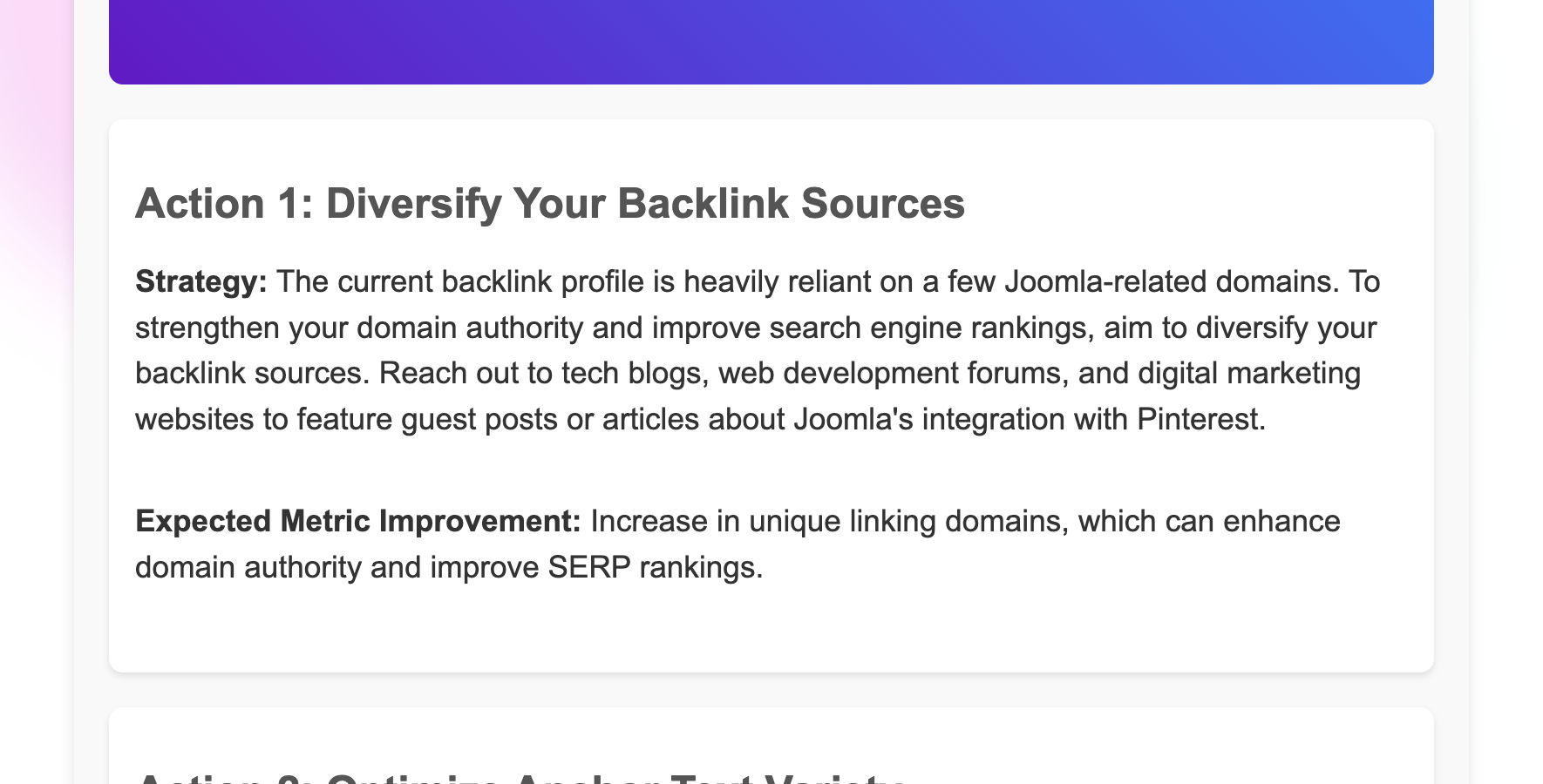 a backlink report surprised that there is only one domain when filtered by domain