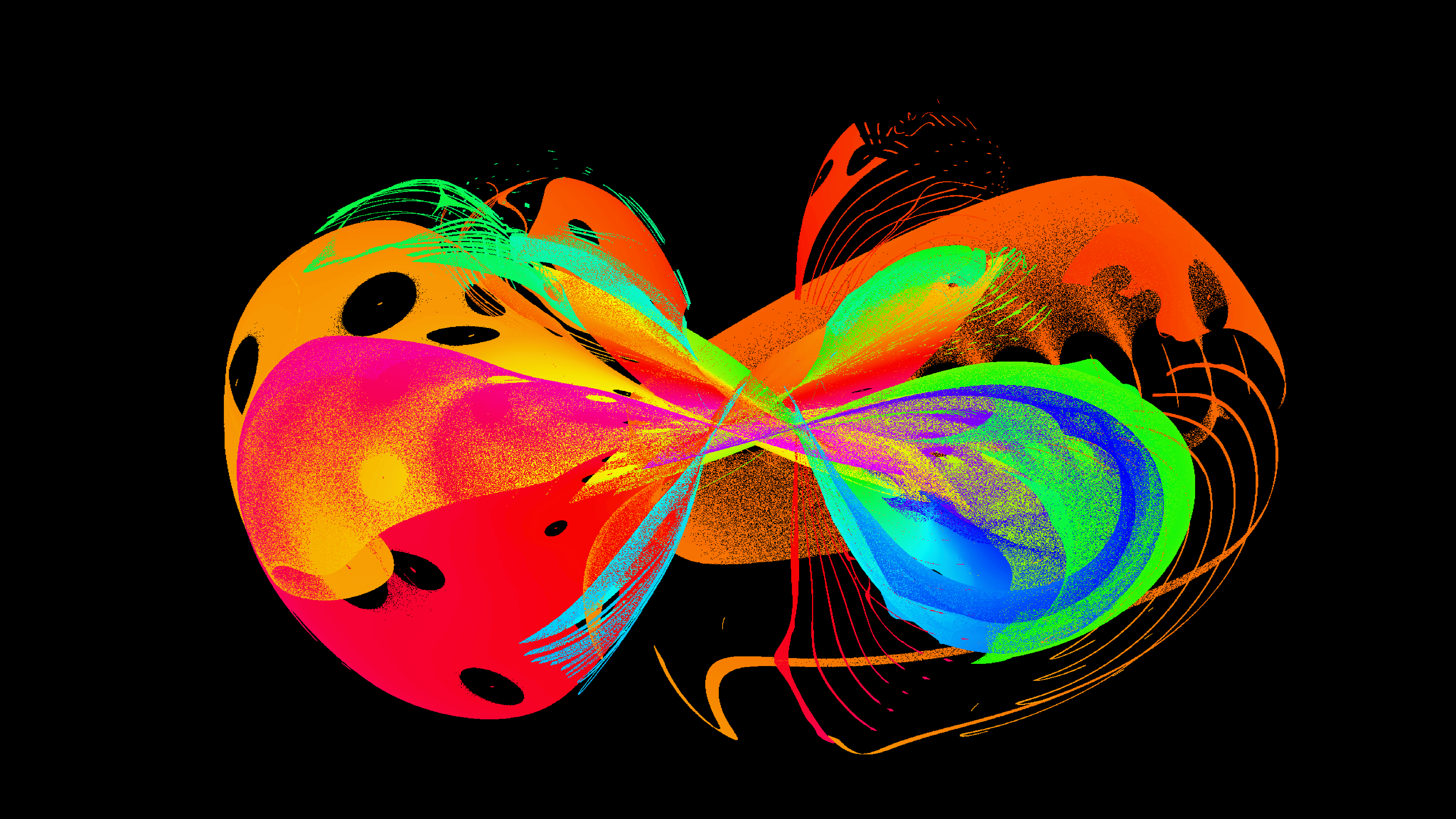 hundreds of millions of particles which look like paint