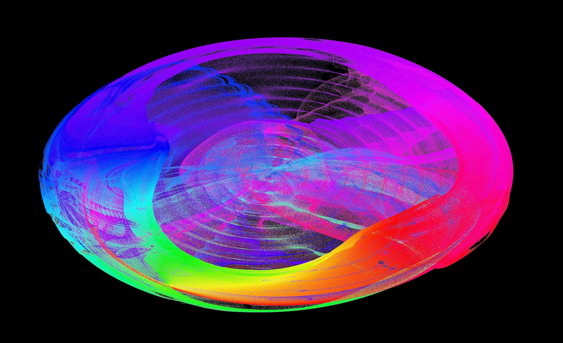 hundreds of millions of particles which look like an eye