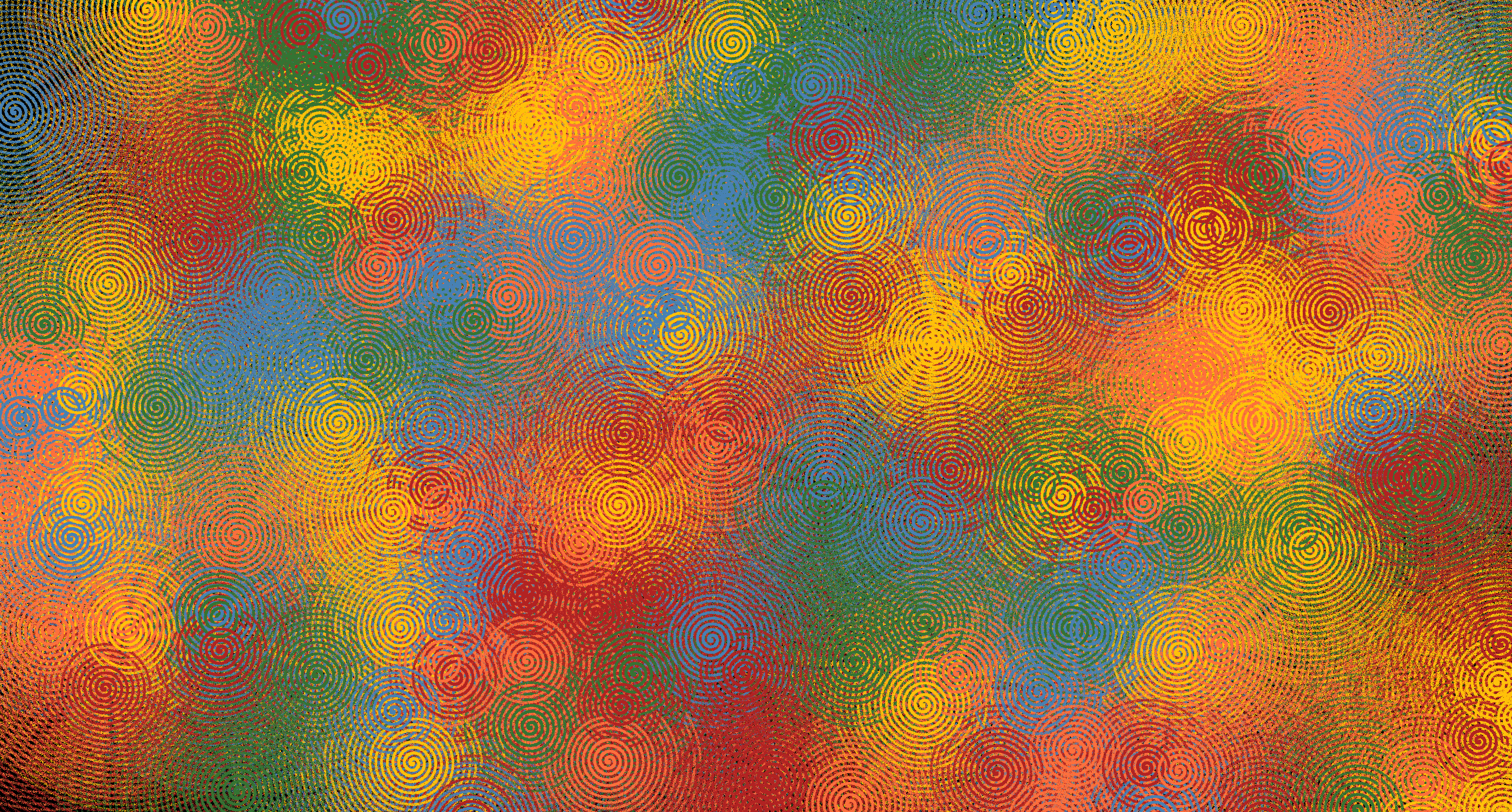 a render of sharper thick colorful spiral patterns